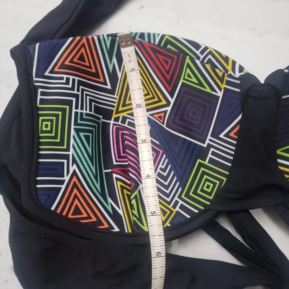 [NEW] Black/Colorful Swimsuit/ halter Neck Bikini Set - Picture 9 of 11